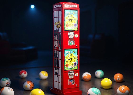 2 Münz-Slot Telefon Kapsel Automaten für Kaugummi Süßigkeiten Sprungkugel und mehr 28*28*130CM